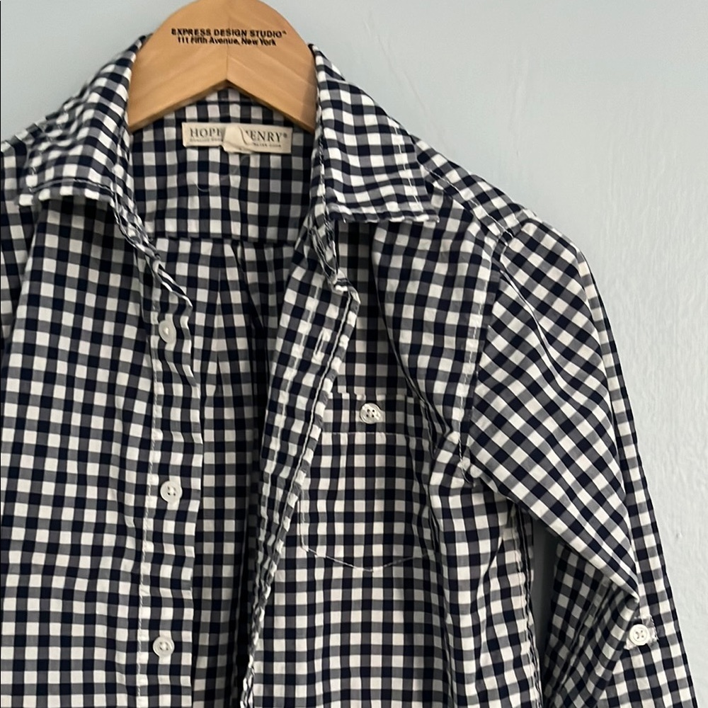 Organic Navy Gingham Shirt